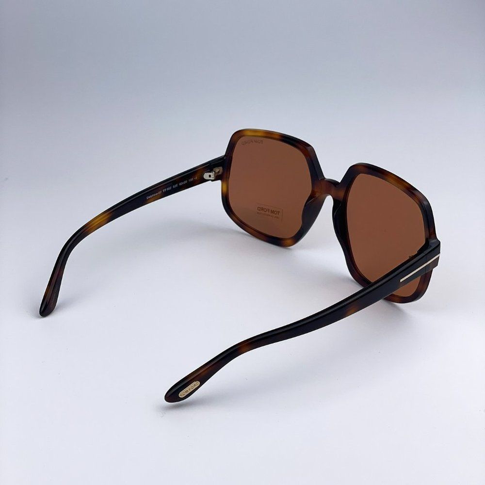 Tom Ford FT0992 DELPHINE 52E Sunglasses Havana Brown Oversized Women - Picture 8 of 12
